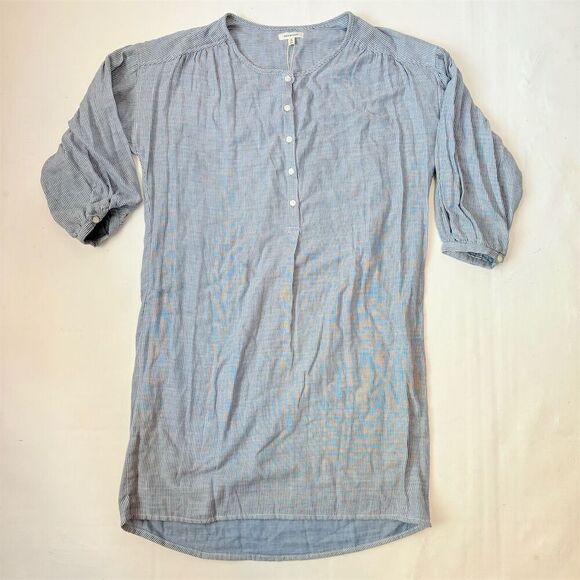 Max Studio Women's Blue Striped 3/4 Sleeve Button-Up Dress Size M - Picture 1 of 9